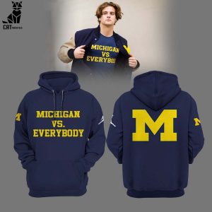 Michigan Vs Everybody Football Logo Blue Design 3D Hoodie