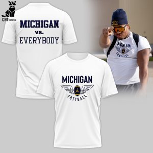 Michigan Vs Everybody Logo Full White Design 3D T-Shirt
