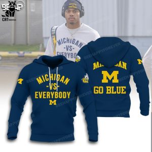 Michigan Wolverines Football NCAA Blue Design 3D Hoodie