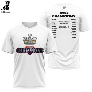 Montreal Alouettes 2023 Champions White Design 3D T-Shirt