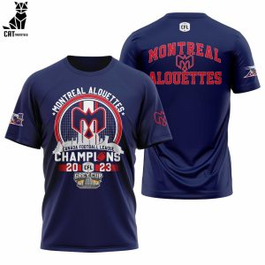 Montreal Alouettes Canada Football League Champions Blue Design 3D T-Shirt