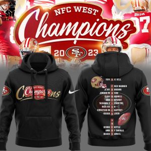 NFC West Champions 2023 San Francisco 49ers Black Design Hoodie Longpant Cap Set