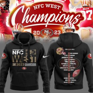 NFC West Champions 2023 San Francisco 49ers Nike Logo Black Design Hoodie Longpant Cap Set