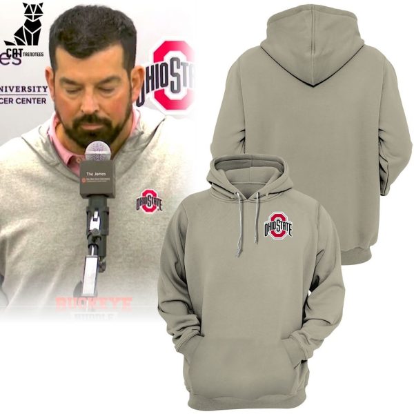 Ohio State Buckeyes Football Coach Ryan Day Gray Logo Design 3D Hoodie Longpant Cap Set