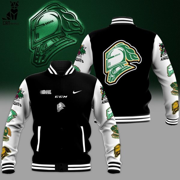 OHL London Knights 2023 Black Nike Logo Design Baseball Jacket