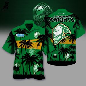 OHL London Knights 2023 Coconut Tree Green Design Hawaiian Shirt