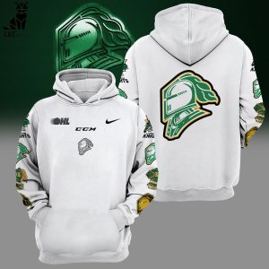 OHL London Knights Nike Logo White Design 3D Hoodie