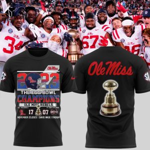 Ole Miss Rebels Egg Bowl 2023 Champions Nike Logo Black Design 3D T-Shirt