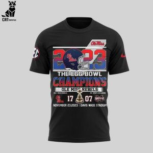 Ole Miss Rebels Egg Bowl 2023 Champions Nike Logo Black Design 3D T-Shirt