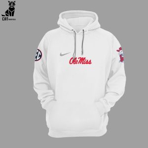 Ole Miss Rebels Football Champions NCAA Logo White Design Hoodie Longpant Cap Set