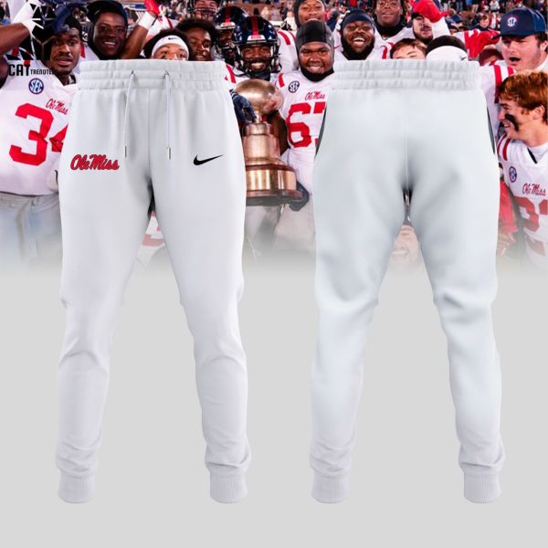 Ole Miss Rebels Football Champions NCAA White Nike Logo Design Hoodie Longpant Cap Set