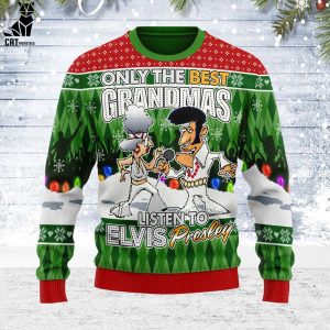Only the Best Grandmas Listen to Elvis Presley Christmas Design 3D Sweater