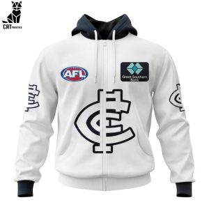 Ontime Carlton Blues Hyundai AFL White Design 3D Hoodie