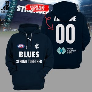 Personalized AFL Hyundai Black Great Southern Bank Blue Design 3D Hoodie