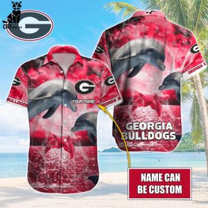 Personalized Georgia Bulldogs Dolphins Logo Design Hawaiian Shirt