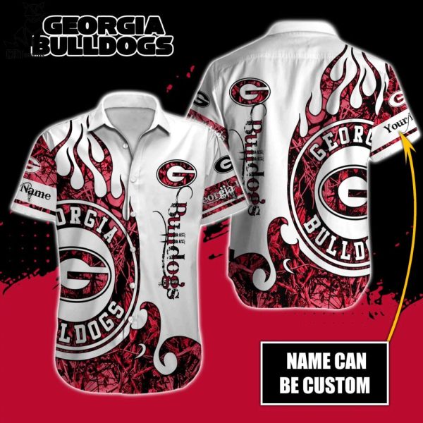 Personalized Georgia Bulldogs White Design Hawaiian Shirt