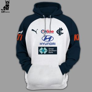 Personalized Ontime Hyundai AFL Carlton Blues Charlie Curnow White Blue Design 3D Hoodie