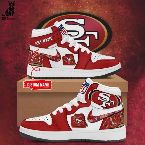 Personalized SF49 City Nike Logo Red White Design Air Jordan 1 High Top