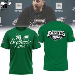 Philadelphia Eagles Brotherly Love 76 Green NFL Logo Design 3D Hoodie