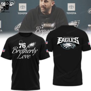 Philadelphia Eagles Brotherly Love 76 Black NFL Logo Design 3D Hoodie