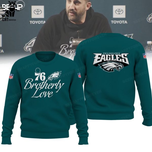 Philadelphia Eagles Brotherly Love 76 Blue NFL Logo Design 3D Hoodie