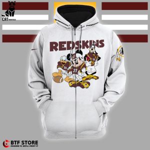 Redskins Mickey Nike Logo White Design 3D Hoodie