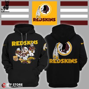 Redskins Mickey Nike Logo Black Design 3D Hoodie