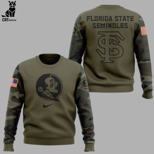 Salute To Service For Veterans Day Nike Logo Florida State Seminoles Design 3D Sweater