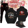 San Francisco 49ers 2023 NFC West Division Champions Nike Logo Red Design Hoodie Longpant Cap Set