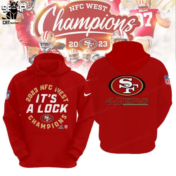 San Francisco 49ers 2023 NFC West Division Champions Nike Logo Red Design Hoodie Longpant Cap Set