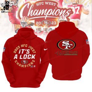 San Francisco 49ers 2023 NFC West Division Champions Red Nike Logo Design 3D Hoodie