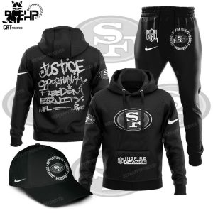 San Francisco 49ers Justice Opportunity Equity Freedom  Nike Logo Design Hoodie Longpant Cap Set