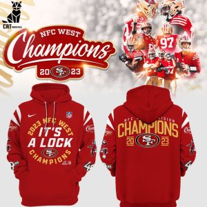 San Francisco 49ers NFC West Champions 2023 Red Nike Logo Design Hoodie Longpant Cap Set