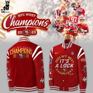 San Francisco 49ers NFC West Champions 2023 Red Nike Logo Design Baseball Jacket