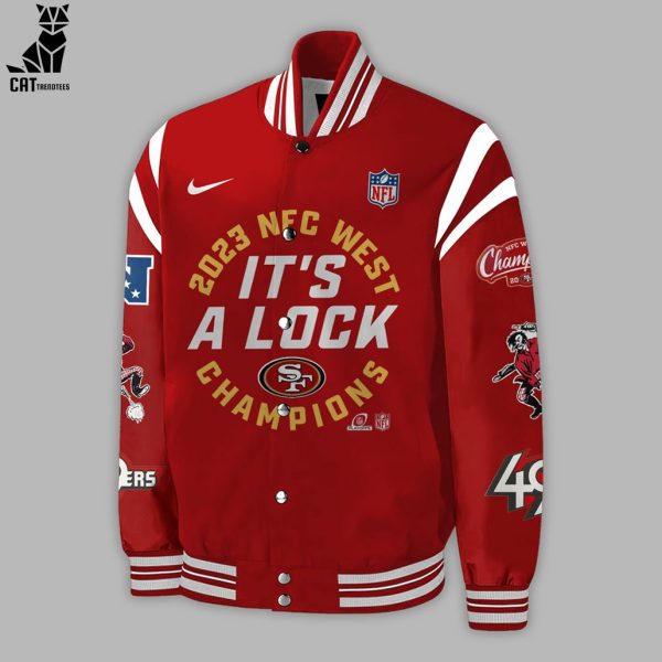 San Francisco 49ers NFC West Champions 2023 Red Nike Logo Design Baseball Jacket