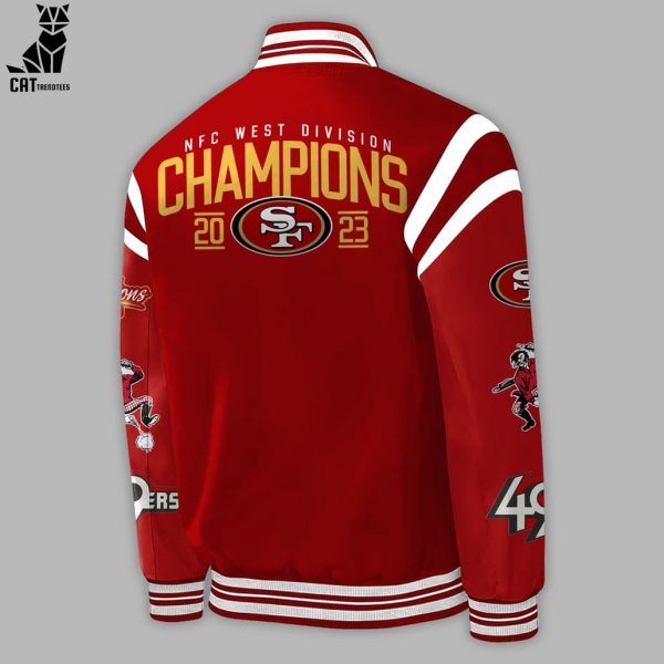 San Francisco 49ers NFC West Champions 2023 Red Nike Logo Design Baseball Jacket