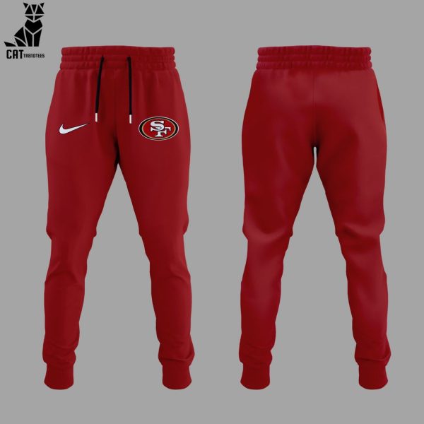 San Francisco 49ers NFC West Champions Red Nike Logo Design Hoodie Longpant Cap Set