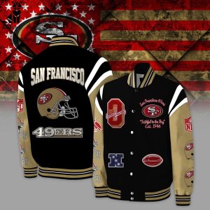 San Francisco 49ers NFL Logo Black Design Baseball Jacket