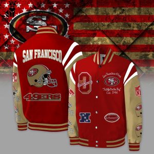 San Francisco 49ers NFL Logo Red Design Baseball Jacket