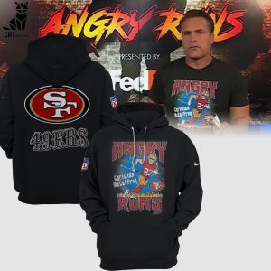 SF 49ers Angry Runs Christian Mccaffrey Nike Logo Black Design 3D Hoodie