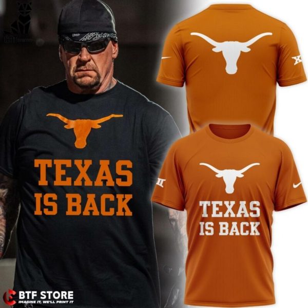 Texas Is Back Nike Logo Orange Design 3D T-Shirt
