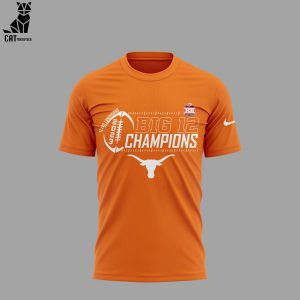 Texas Longhorns Big 12 Champions 2023 Nike Logo Orange  Design 3D T-Shirt