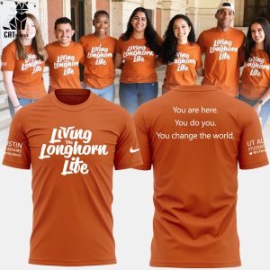 Texas Longhorns Living the Longhorn Life Nike Logo Orange Design 3D T-Shirt