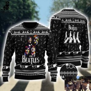 The Beatles Band Abbey Road Classic 3D Knitted Ugly Christmas Sweater