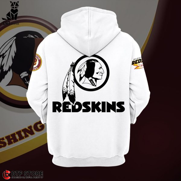 Washington Redskins NFL Logo White Design 3D Hoodie Longpant Cap Set