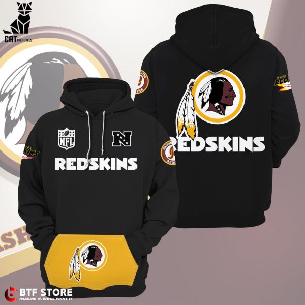 Washington Redskins NFL Logo Black Design 3D Hoodie