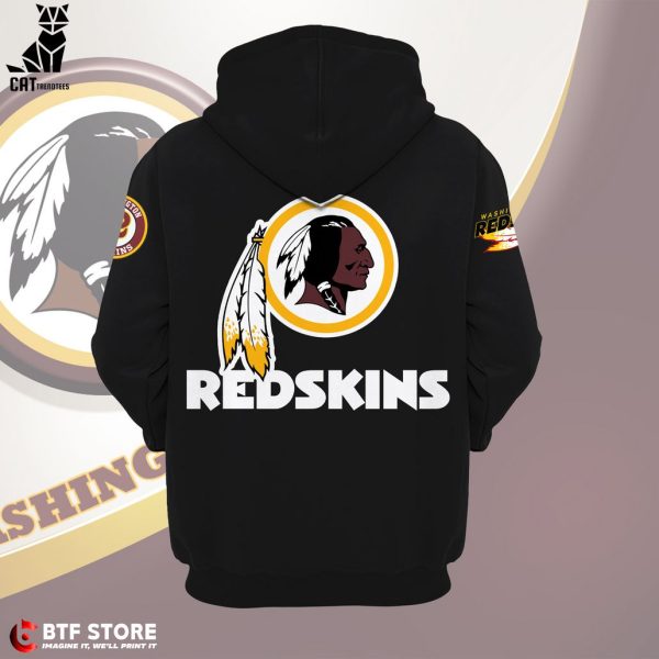 Washington Redskins NFL Logo Black Design 3D Hoodie