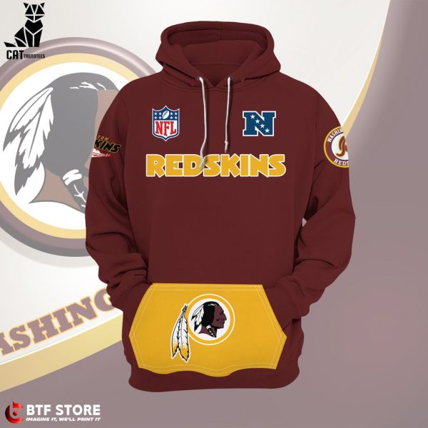 Washington Redskins NFL Logo Red Design 3D Hoodie Longpant Cap Set