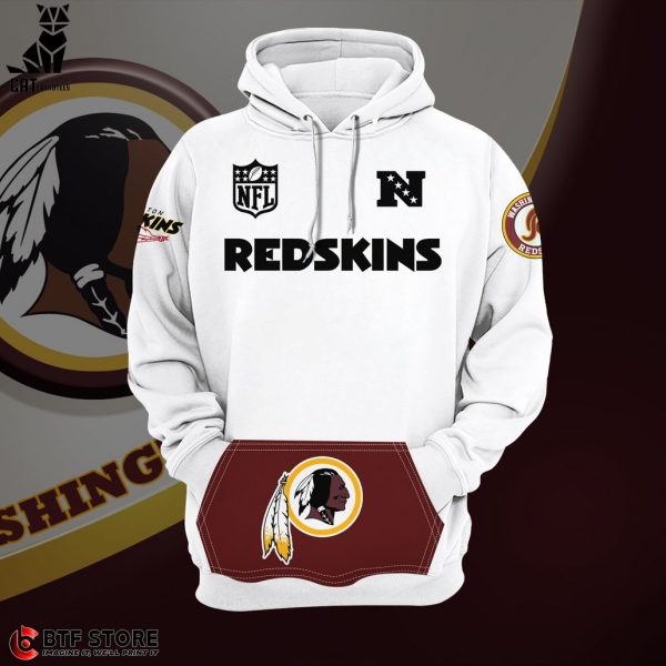 Washington Redskins NFL Logo White Design 3D Hoodie Longpant Cap Set