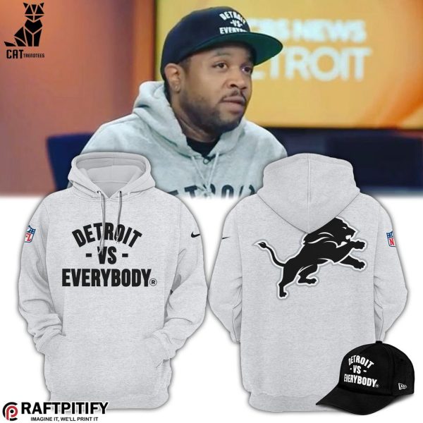 2024 Detroit vs .EveryBody NFL Gray Design 3D Hoodie